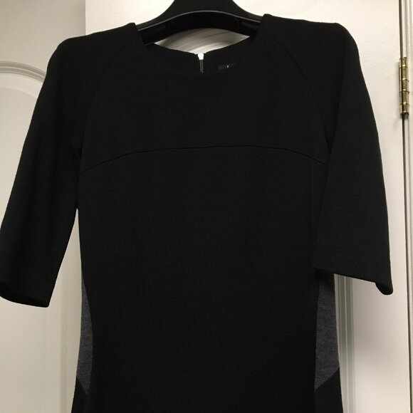 Wool column dress with contrasting inserts, US6 - Picture 6 of 10